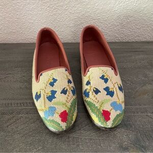 BY PAIGE Needlepoint Bluebell Bouquet Flat (Women)
